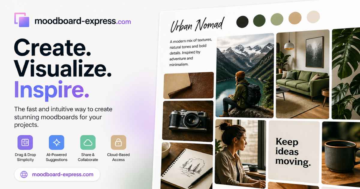 Moodboard Express — preview of the moodboard canvas